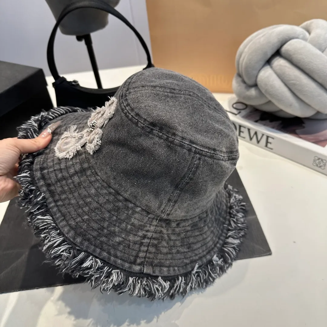 P70 Croxin spring and summer new denim fisherman hat, retro old street style, washed and torn edges, perfect for taking photos👑